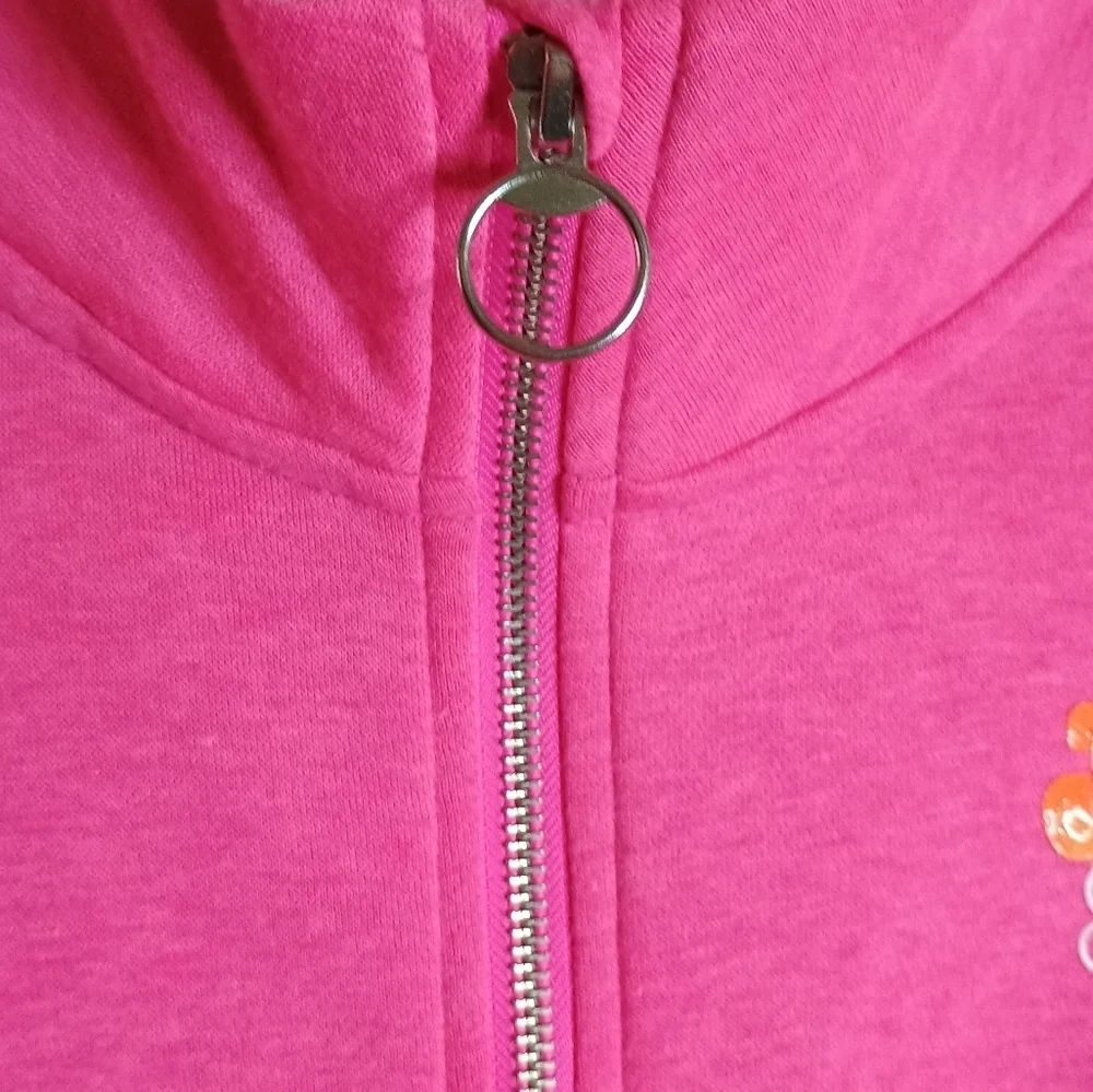 Justice Pink Zip-Up Jacket with White Lettering